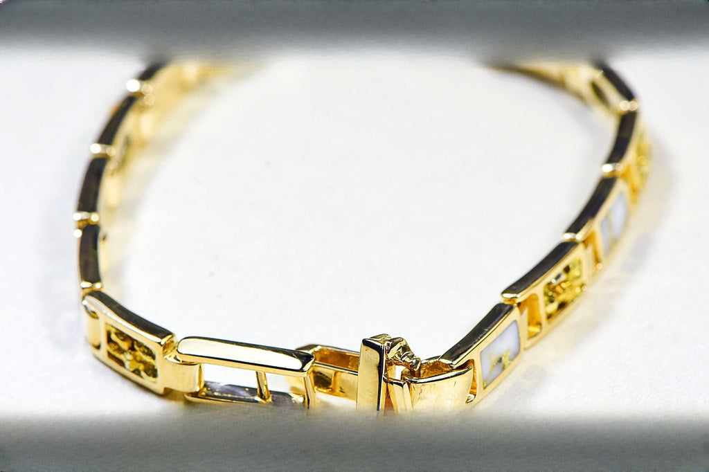 Gold Quartz Bracelet "Orocal" B6MM7N7Q Genuine Hand Crafted Jewelry - 14K Gold Casting