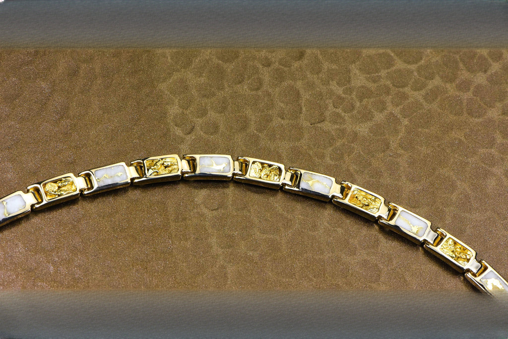 Gold Quartz Bracelet "Orocal" B6MM7N7Q Genuine Hand Crafted Jewelry - 14K Gold Casting
