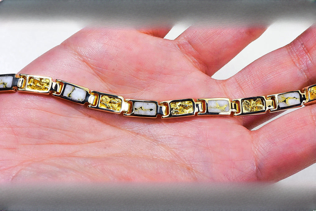 Gold Quartz Bracelet "Orocal" B6MM7N7Q Genuine Hand Crafted Jewelry - 14K Gold Casting