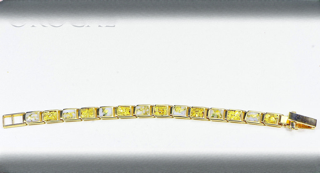 Gold Quartz Bracelet "Orocal" B8MM7N7Q Genuine Hand Crafted Jewelry - 14K Gold Casting