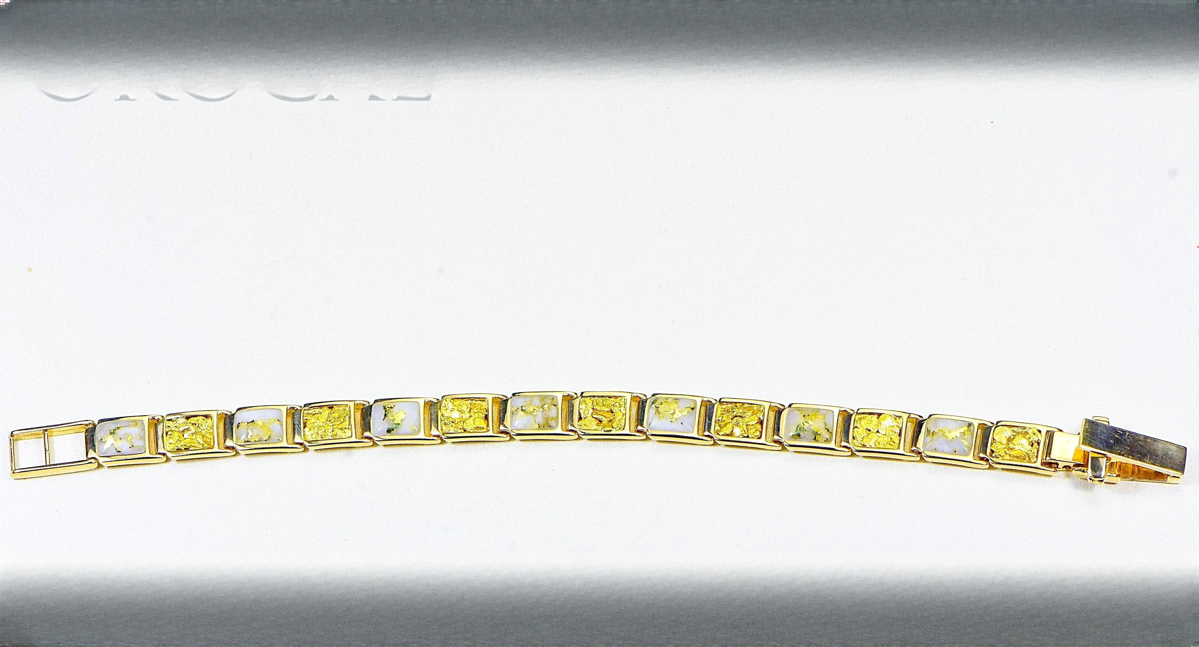 Gold Quartz Bracelet "Orocal" B8MM7N7Q Genuine Hand Crafted Jewelry - 14K Gold Casting