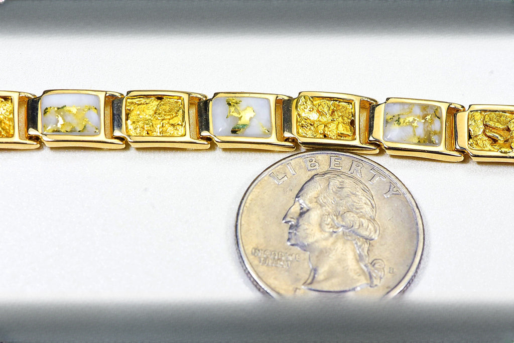 Gold Quartz Bracelet "Orocal" B8MM7N7Q Genuine Hand Crafted Jewelry - 14K Gold Casting