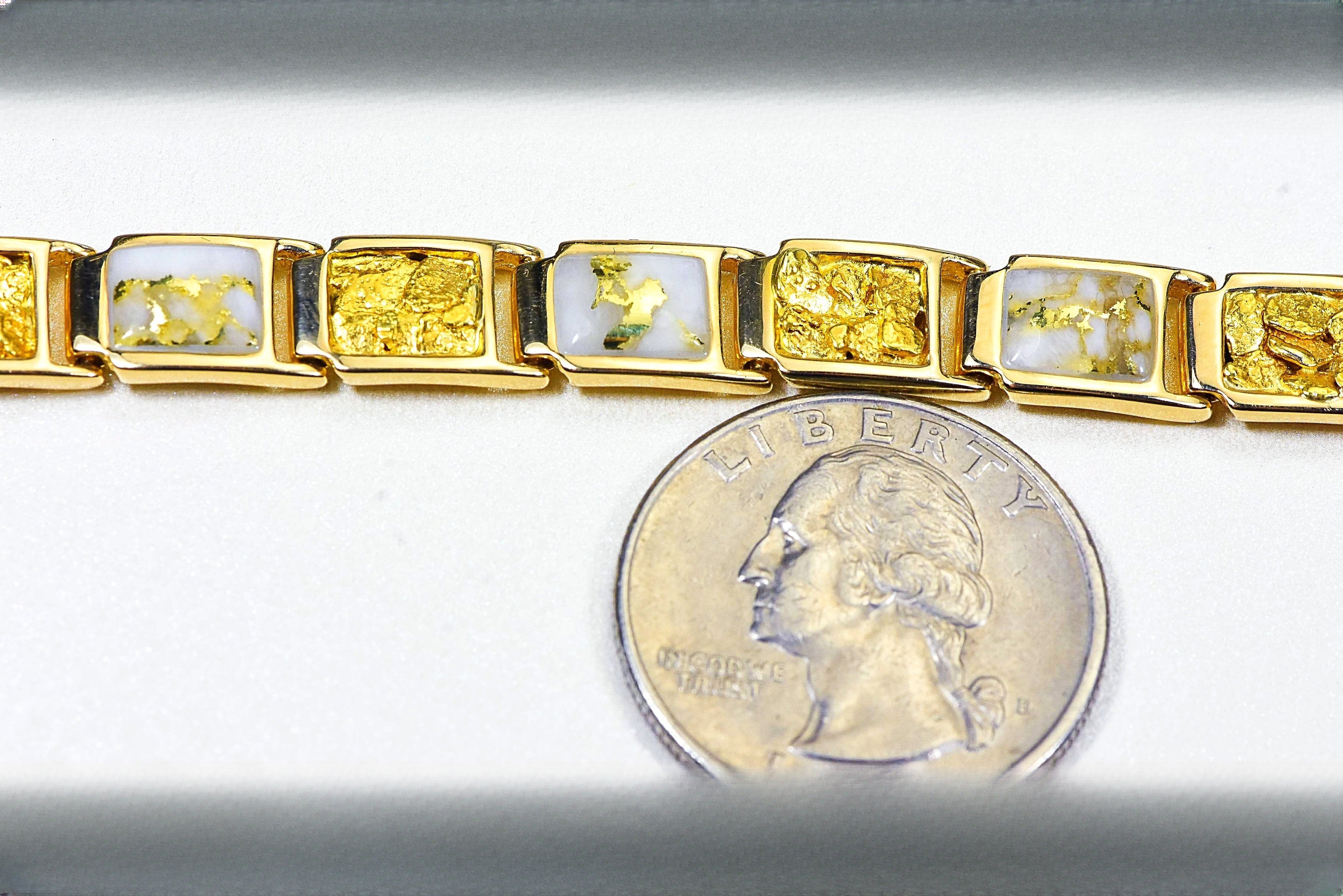 Gold Quartz Bracelet "Orocal" B8MM7N7Q Genuine Hand Crafted Jewelry - 14K Gold Casting