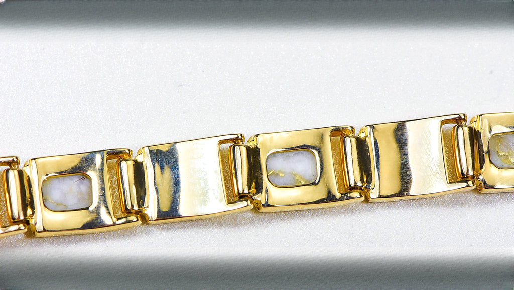 Gold Quartz Bracelet "Orocal" B8MM7N7Q Genuine Hand Crafted Jewelry - 14K Gold Casting