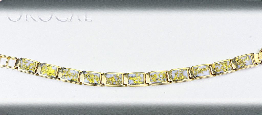 Gold Quartz Bracelet "Orocal" B9.5MMH11LQ Genuine Hand Crafted Jewelry - 14K Gold Casting