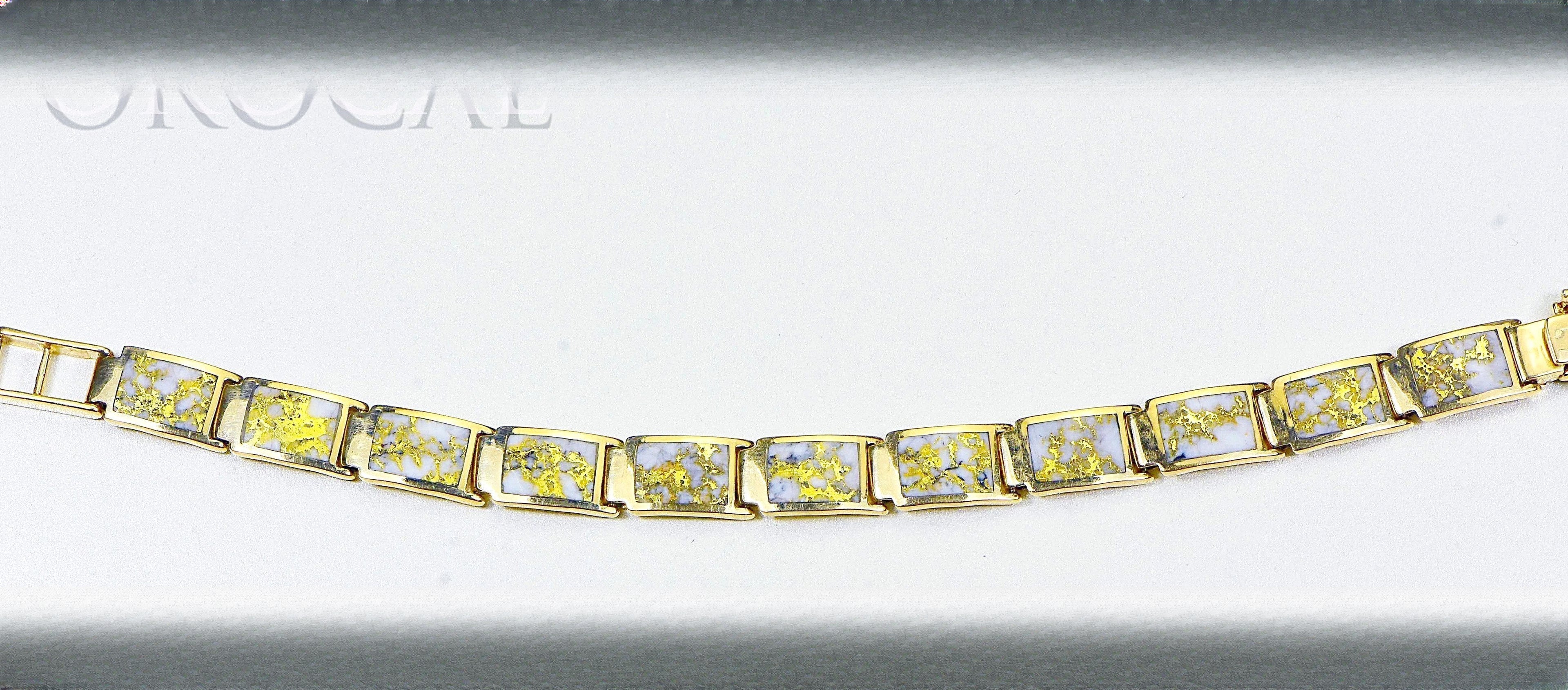 Gold Quartz Bracelet "Orocal" B9.5MMH11LQ Genuine Hand Crafted Jewelry - 14K Gold Casting