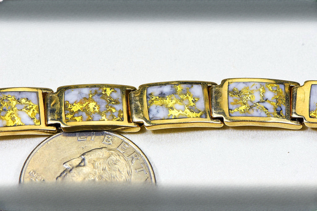 Gold Quartz Bracelet "Orocal" B9.5MMH11LQ Genuine Hand Crafted Jewelry - 14K Gold Casting