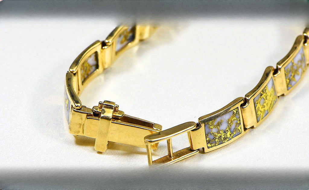 Gold Quartz Bracelet "Orocal" B9.5MMH11LQ Genuine Hand Crafted Jewelry - 14K Gold Casting