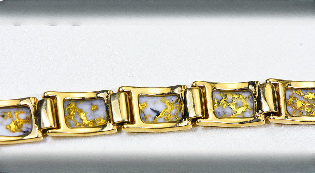 Gold Quartz Bracelet "Orocal" B9.5MMH11LQ Genuine Hand Crafted Jewelry - 14K Gold Casting