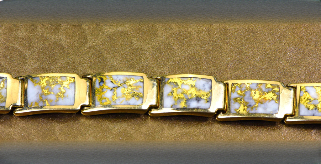 Gold Quartz Bracelet "Orocal" B9.5MMH11LQ Genuine Hand Crafted Jewelry - 14K Gold Casting