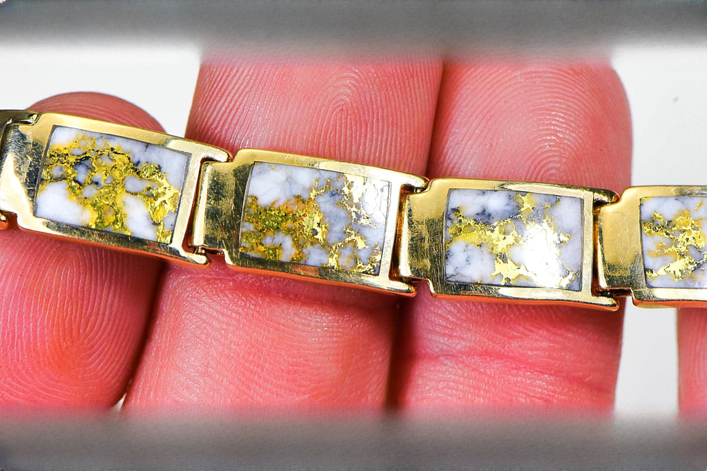 Gold Quartz Bracelet "Orocal" B9.5MMH11LQ Genuine Hand Crafted Jewelry - 14K Gold Casting