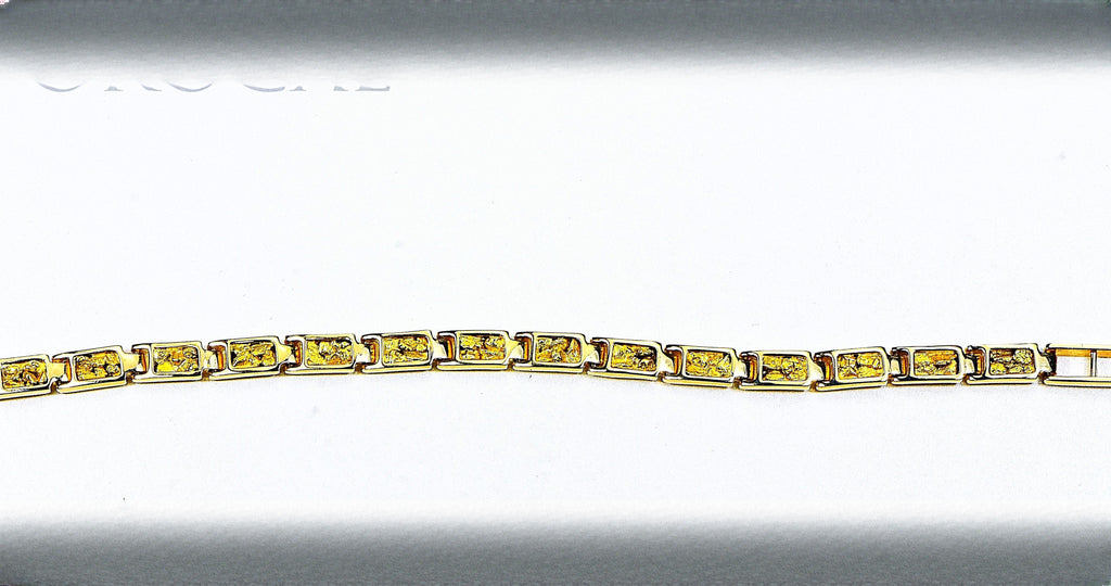 Gold Nugget Bracelet "Orocal" B6MM14L Genuine Hand Crafted Jewelry - 14K Gold Casting