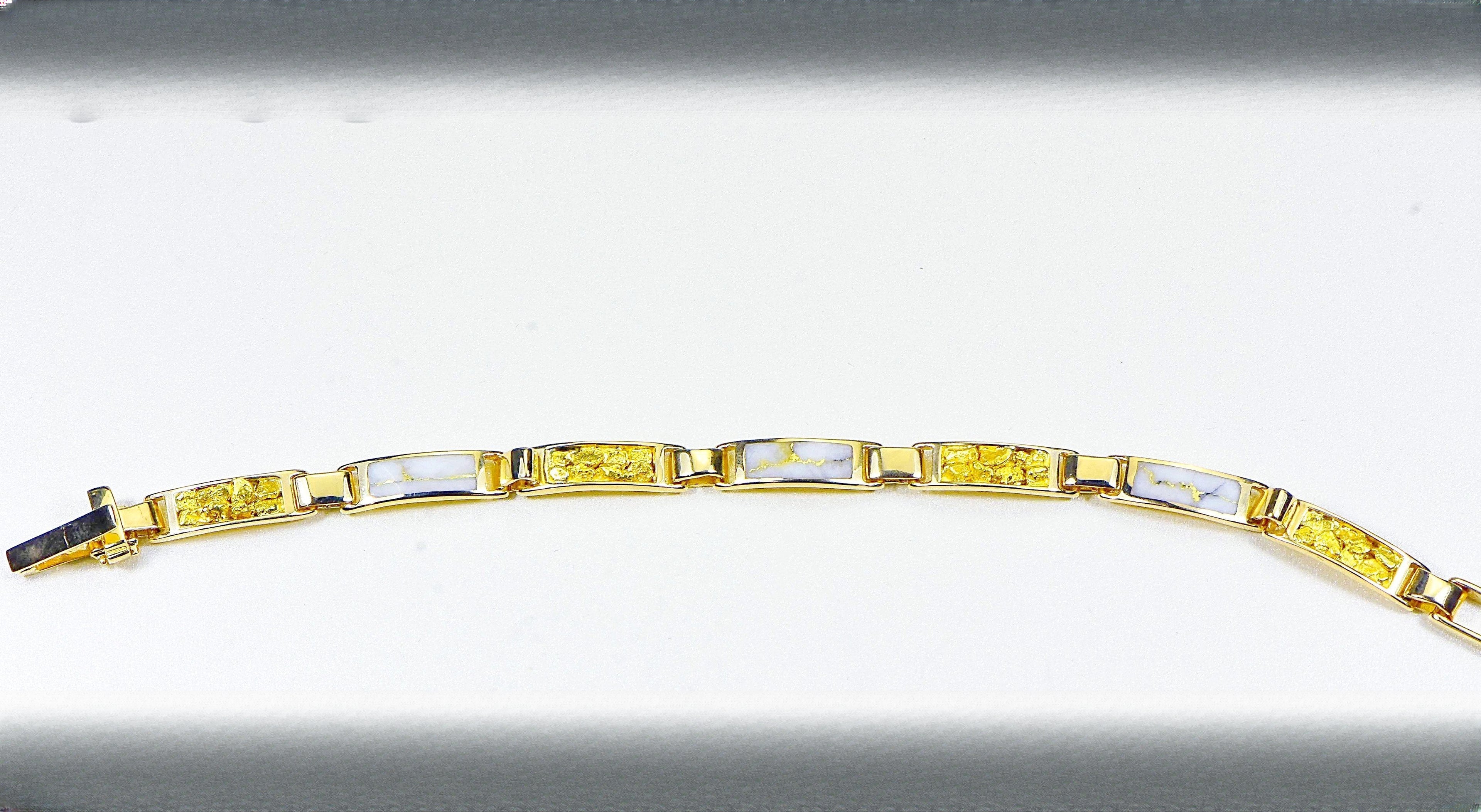 Gold Quartz Bracelet "Orocal" B5.5MMOLQ Genuine Hand Crafted Jewelry - 14K Gold Casting