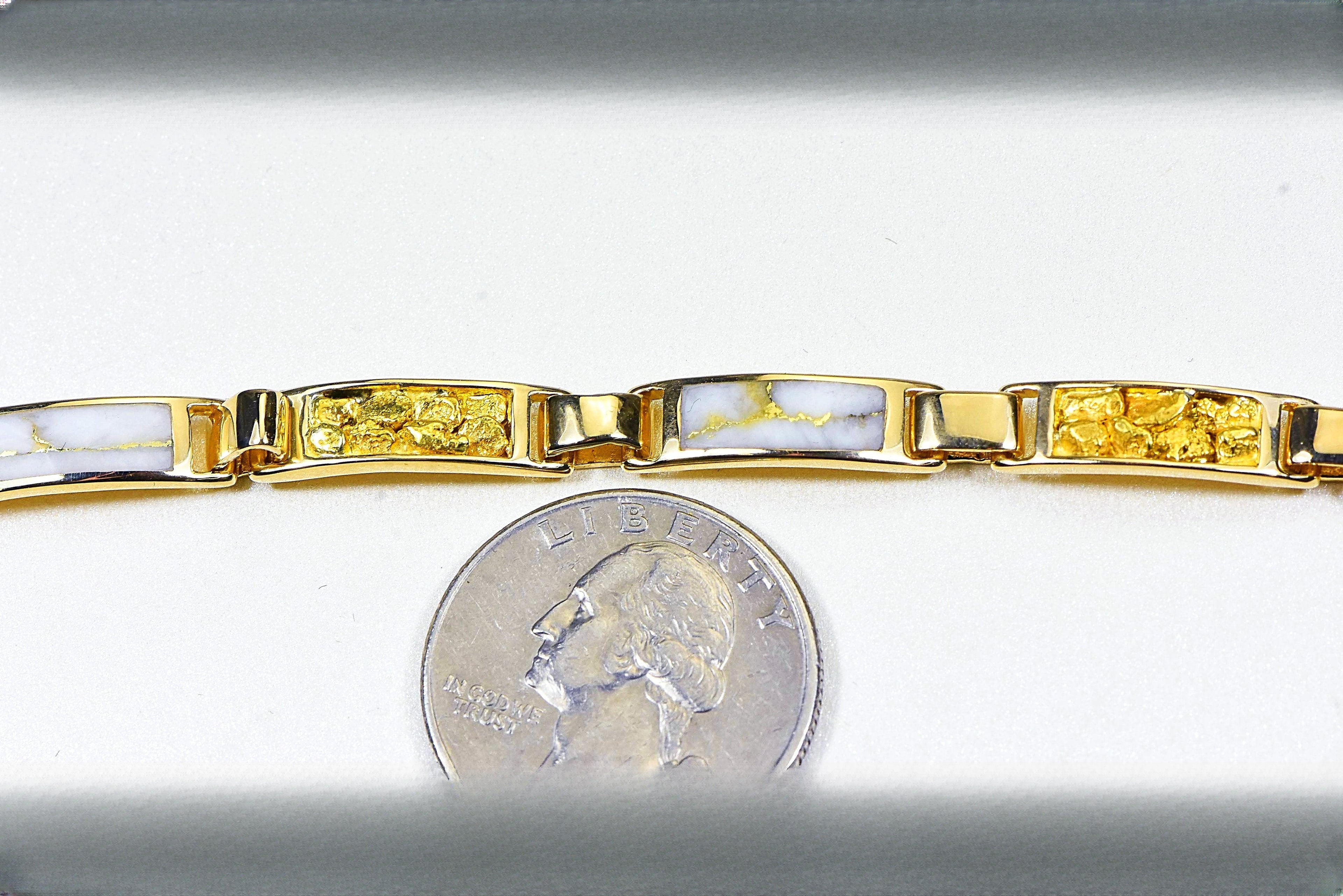 Gold Quartz Bracelet "Orocal" B5.5MMOLQ Genuine Hand Crafted Jewelry - 14K Gold Casting