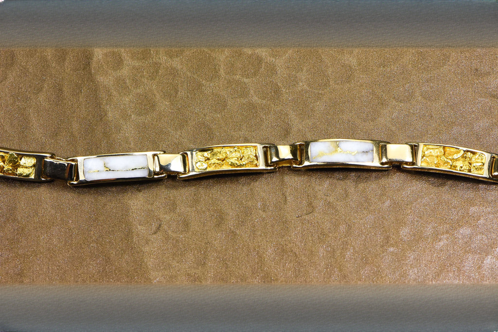 Gold Quartz Bracelet "Orocal" B5.5MMOLQ Genuine Hand Crafted Jewelry - 14K Gold Casting