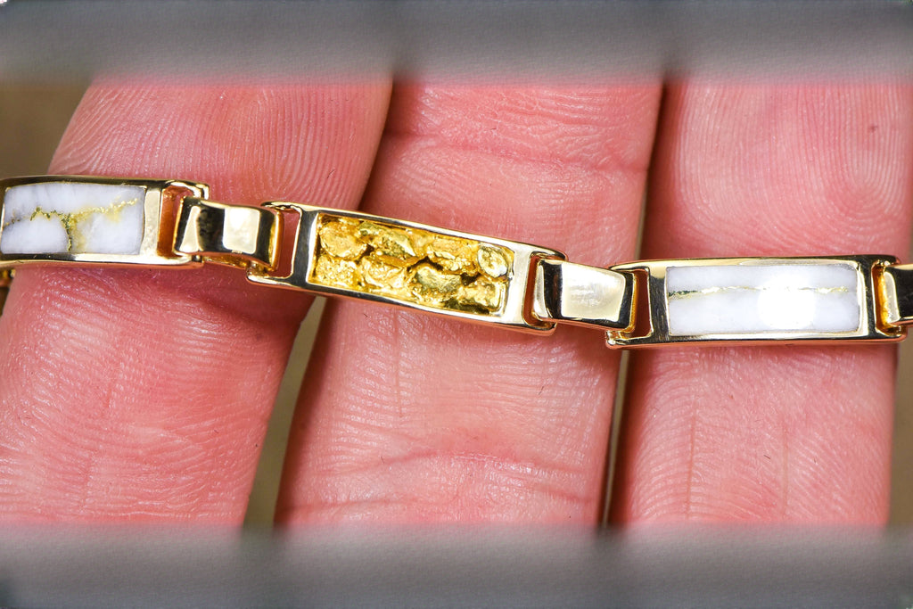 Gold Quartz Bracelet "Orocal" B5.5MMOLQ Genuine Hand Crafted Jewelry - 14K Gold Casting