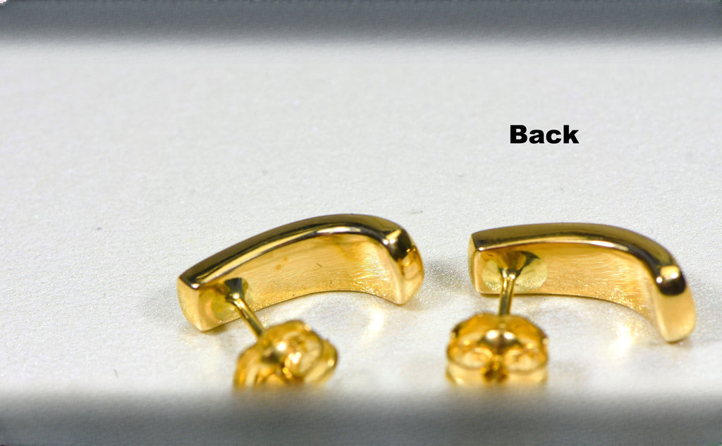 Gold Nugget Earrings "Orocal" EH41N Genuine Hand Crafted Jewelry - 14K Gold Casting