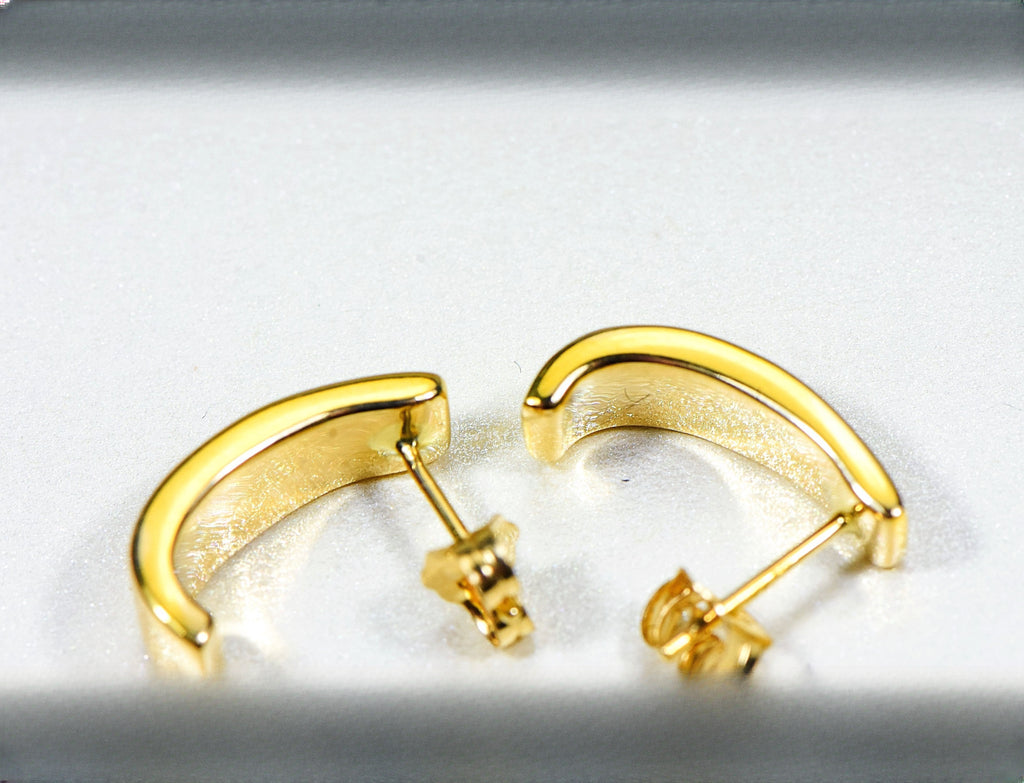 Gold Quartz Earrings "Orocal" EH41NQ Genuine Hand Crafted Jewelry - 14K Gold Casting