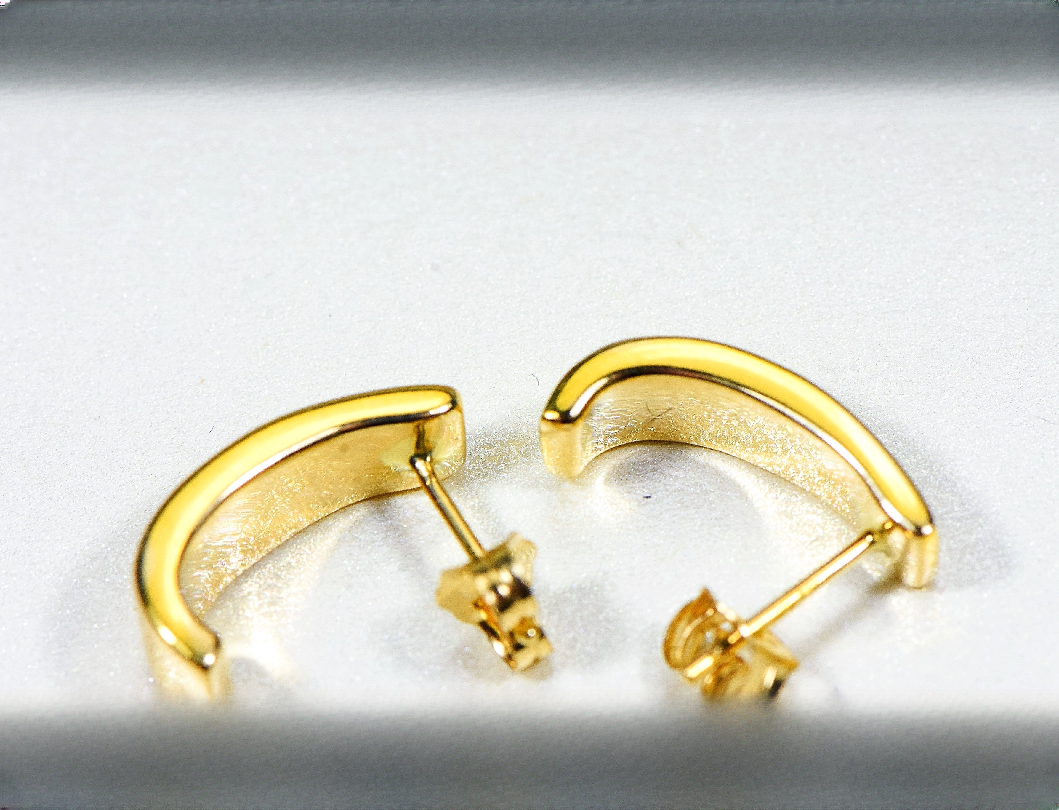 Gold Quartz Earrings "Orocal" EH41NQ Genuine Hand Crafted Jewelry - 14K Gold Casting
