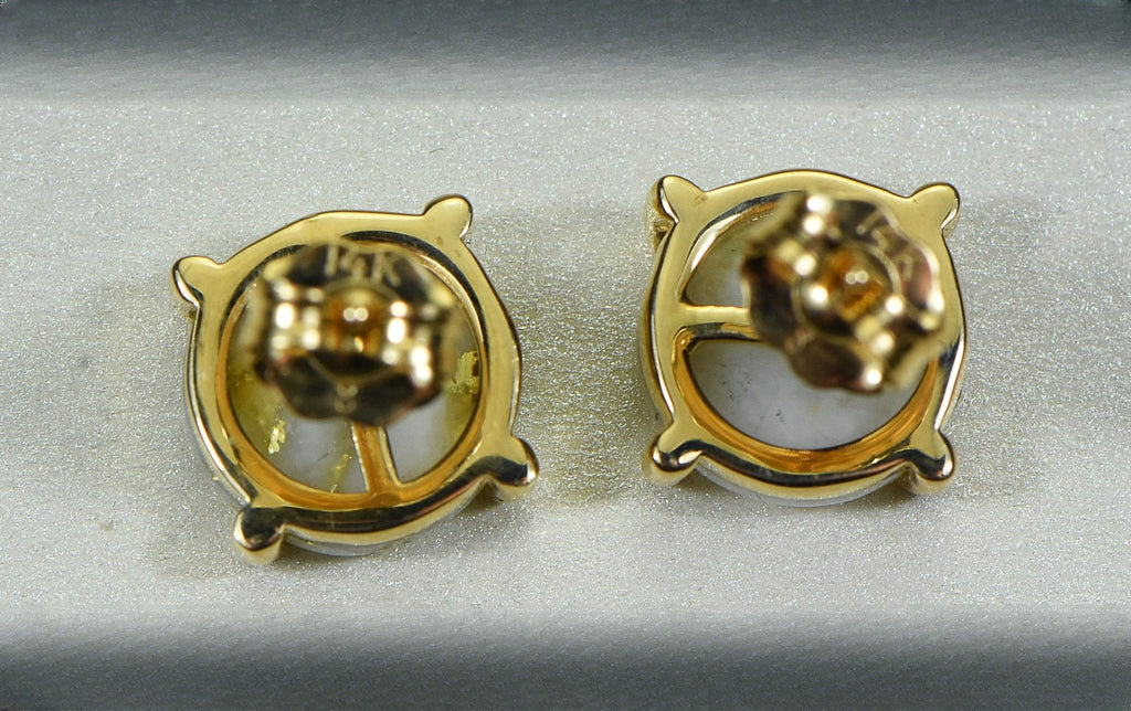 Gold Quartz Earrings "Orocal" E8MMQ Genuine Hand Crafted Jewelry - 14K Gold Casting