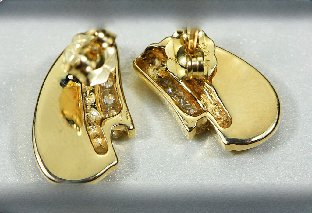 Gold Quartz Earrings "Orocal" EDL47D16Q Genuine Hand Crafted Jewelry - 14K Gold Casting