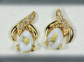Gold Quartz Earrings "Orocal" EN792SDQ Genuine Hand Crafted Jewelry - 14K Gold Casting