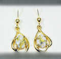Gold Quartz Earrings "Orocal" EN870SMQ/LB Genuine Hand Crafted Jewelry - 14K Gold Casting