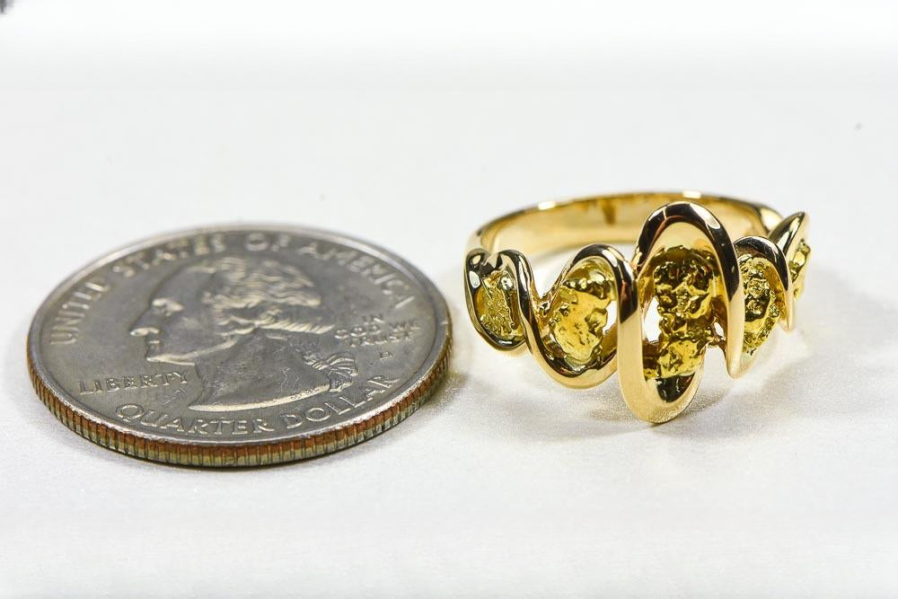 Gold Nugget Women's Ring "Orocal" RL343 Genuine Hand Crafted Jewelry - 14K Casting