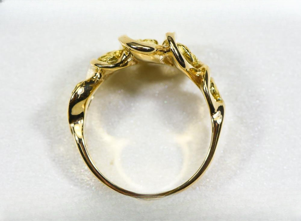Gold Nugget Women's Ring "Orocal" RL343 Genuine Hand Crafted Jewelry - 14K Casting