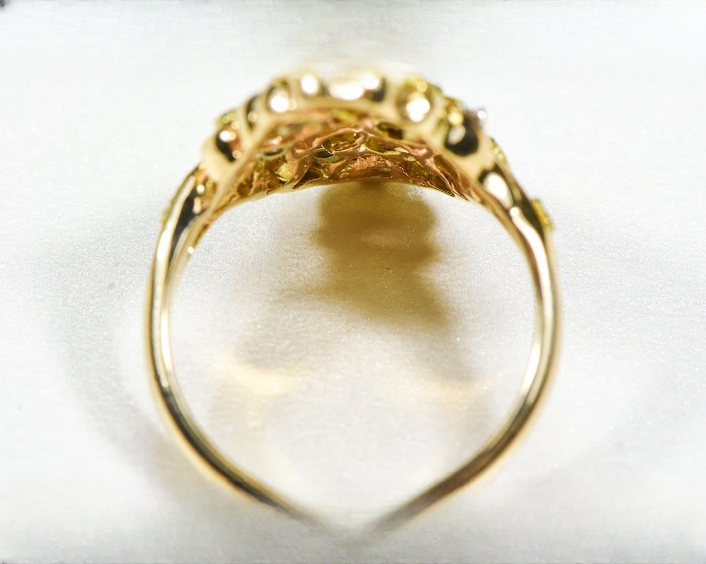 Gold Nugget Women's Ring "Orocal" RL239D14 Genuine Hand Crafted Jewelry - 14K Casting