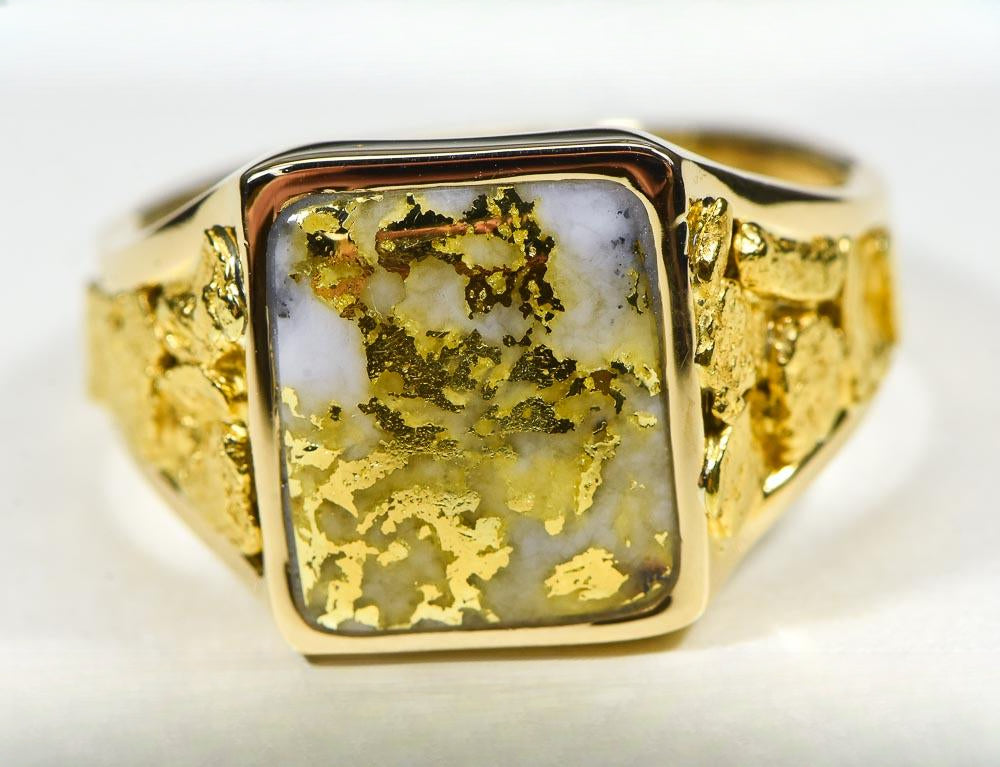 Gold Quartz Ring "Orocal" RM760Q Genuine Hand Crafted Jewelry - 14K Gold Casting