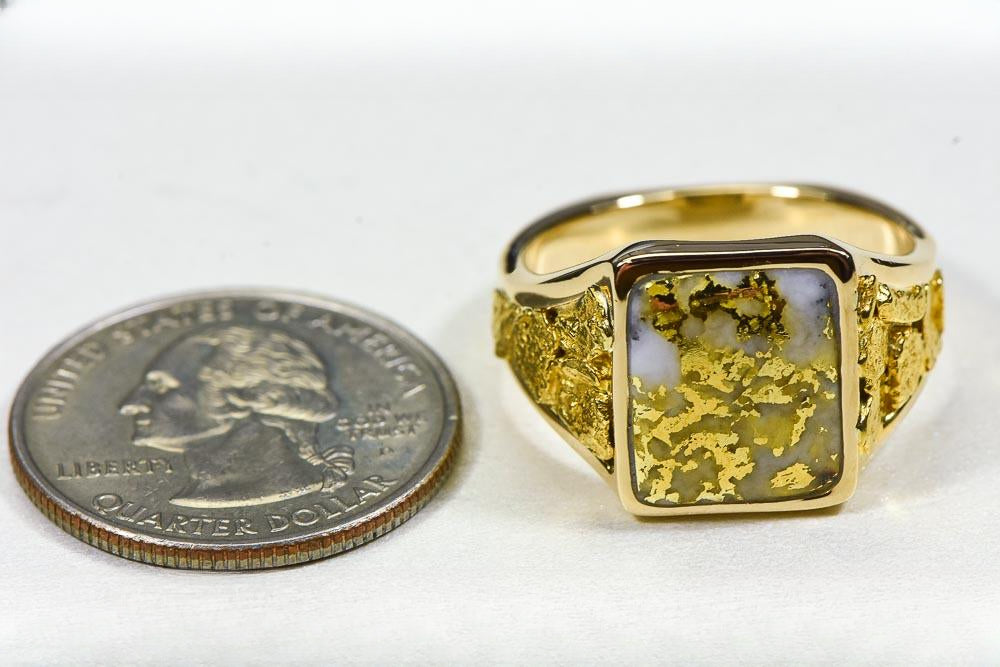 Gold Quartz Ring "Orocal" RM760Q Genuine Hand Crafted Jewelry - 14K Gold Casting