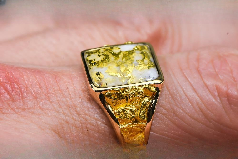 Gold Quartz Ring "Orocal" RM760Q Genuine Hand Crafted Jewelry - 14K Gold Casting