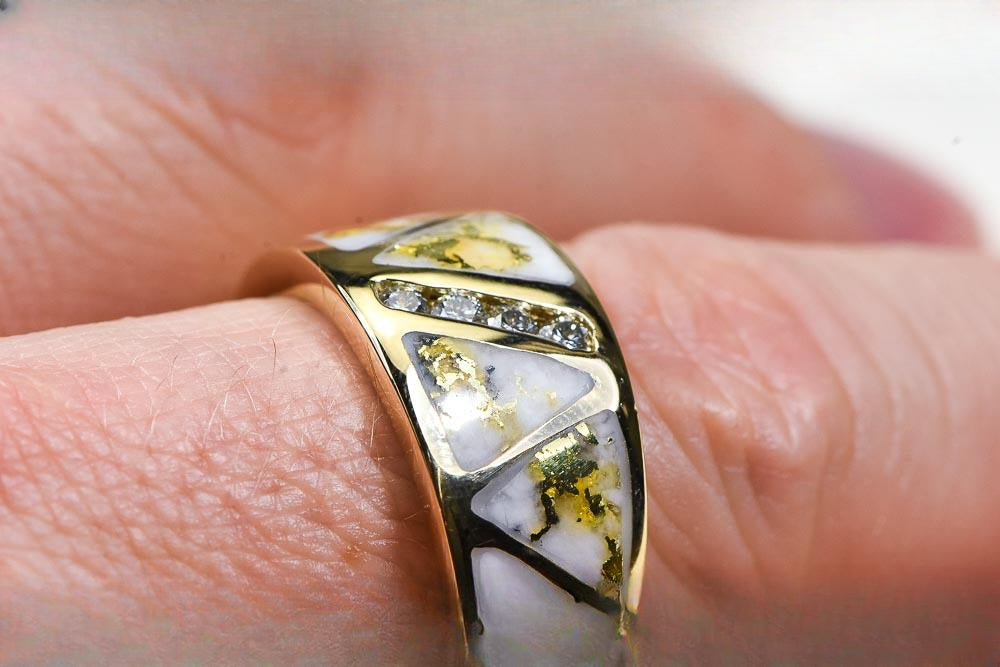 Gold Quartz Ring "Orocal" RM883D20Q Genuine Hand Crafted Jewelry - 14K Gold Casting