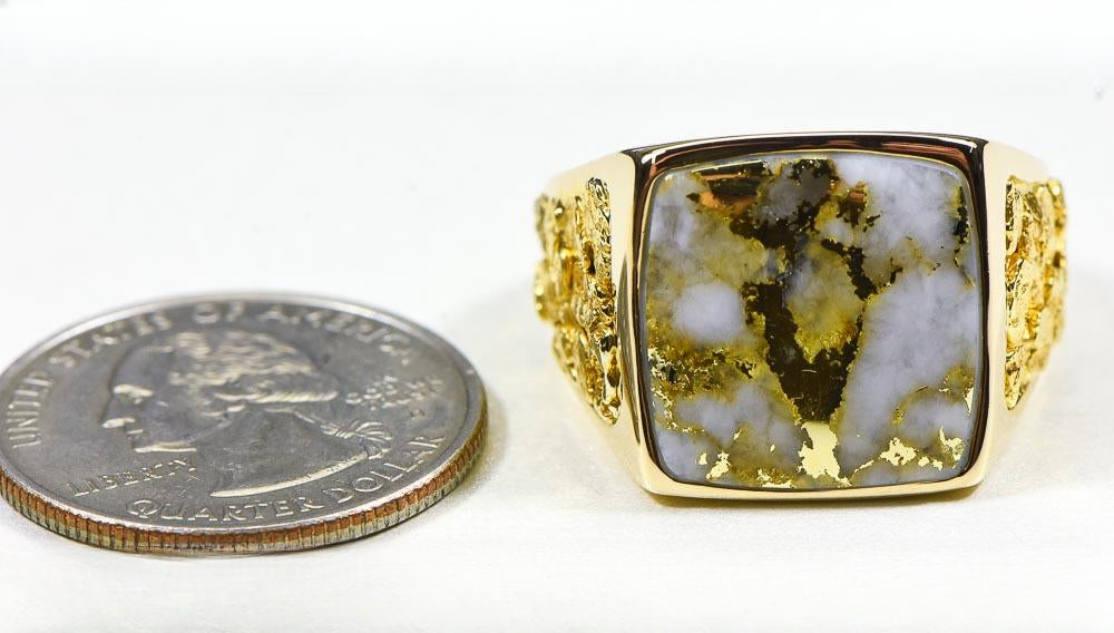 Gold Quartz Ring "Orocal" RM1004Q Genuine Hand Crafted Jewelry - 14K Gold Casting