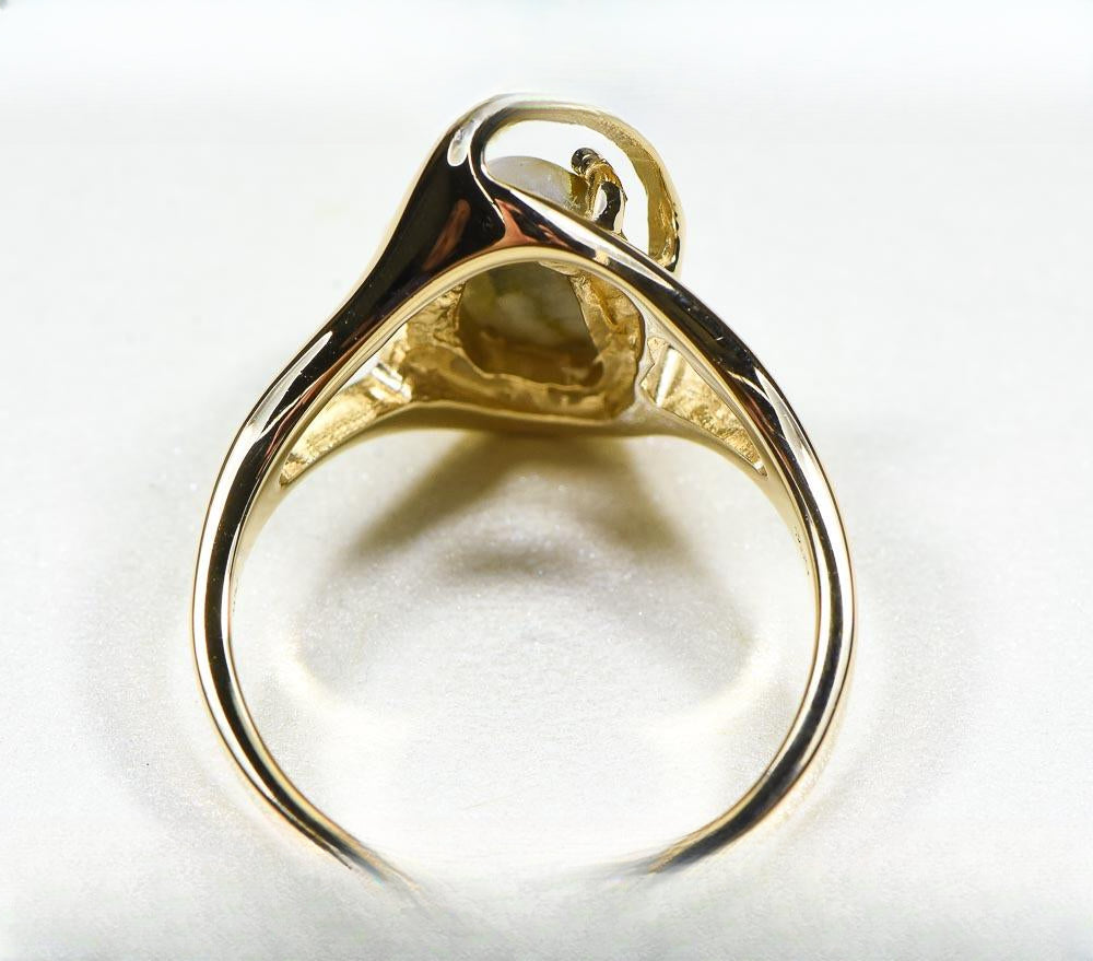 Gold Quartz Ring "Orocal" RL784SQ Genuine Hand Crafted Jewelry - 14K Gold Casting