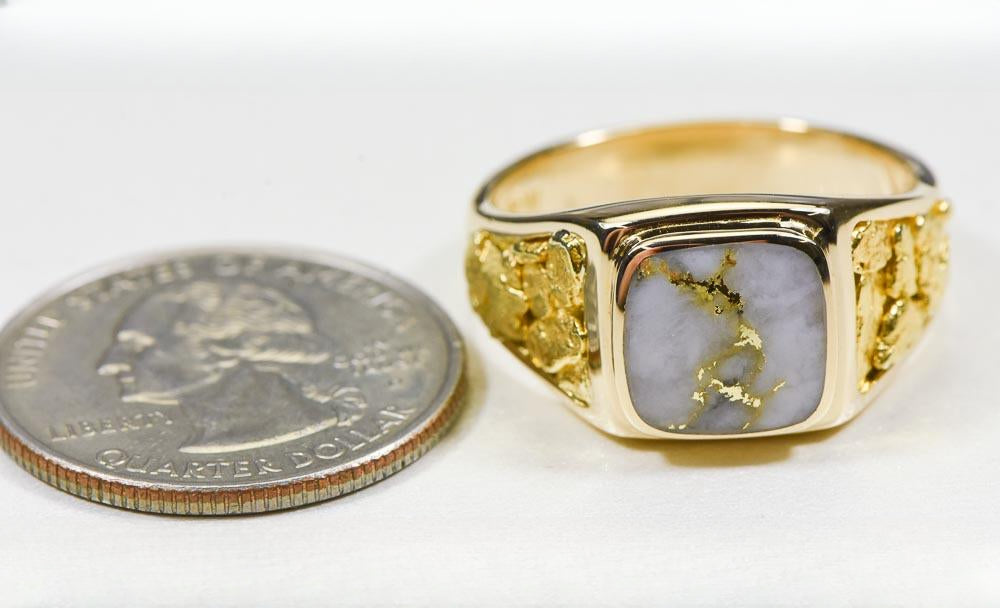 Gold Quartz Ring "Orocal" RM774NQ Genuine Hand Crafted Jewelry - 14K Gold Casting