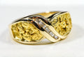 Gold Nugget Women's Ring "Orocal" RL782D15N Genuine Hand Crafted Jewelry - 14K Casting
