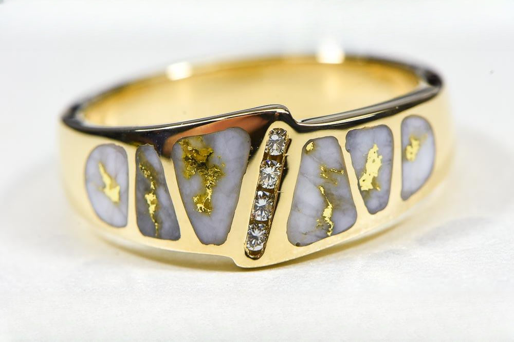 Gold Quartz Ring "Orocal" RM882D8Q Genuine Hand Crafted Jewelry - 14K Gold Casting