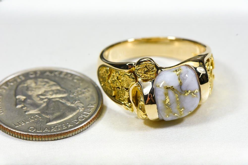 Gold Quartz Ring "Orocal" RM490Q Genuine Hand Crafted Jewelry - 14K Gold Casting