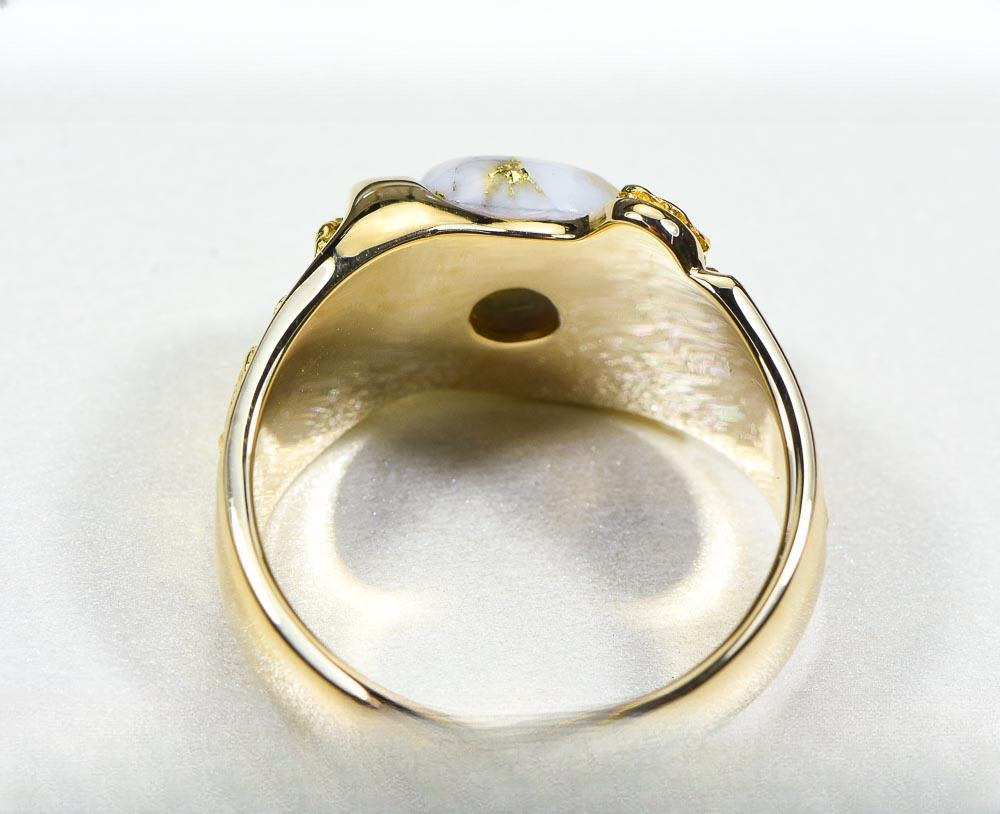 Gold Quartz Ring "Orocal" RM490Q Genuine Hand Crafted Jewelry - 14K Gold Casting