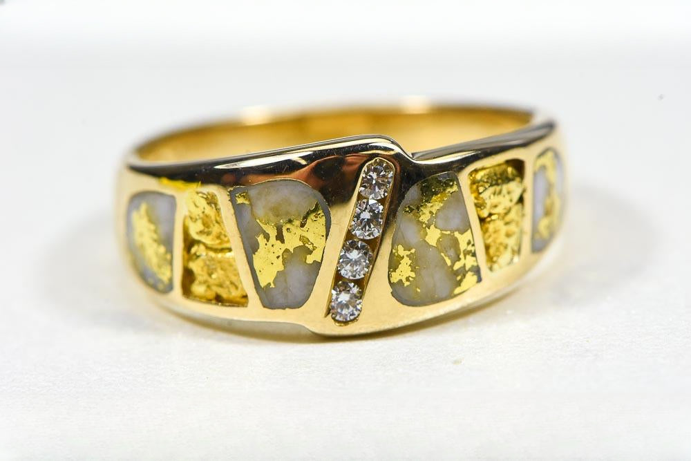 Gold Quartz Ring "Orocal" RL882D8NQ Genuine Hand Crafted Jewelry - 14K Gold Casting