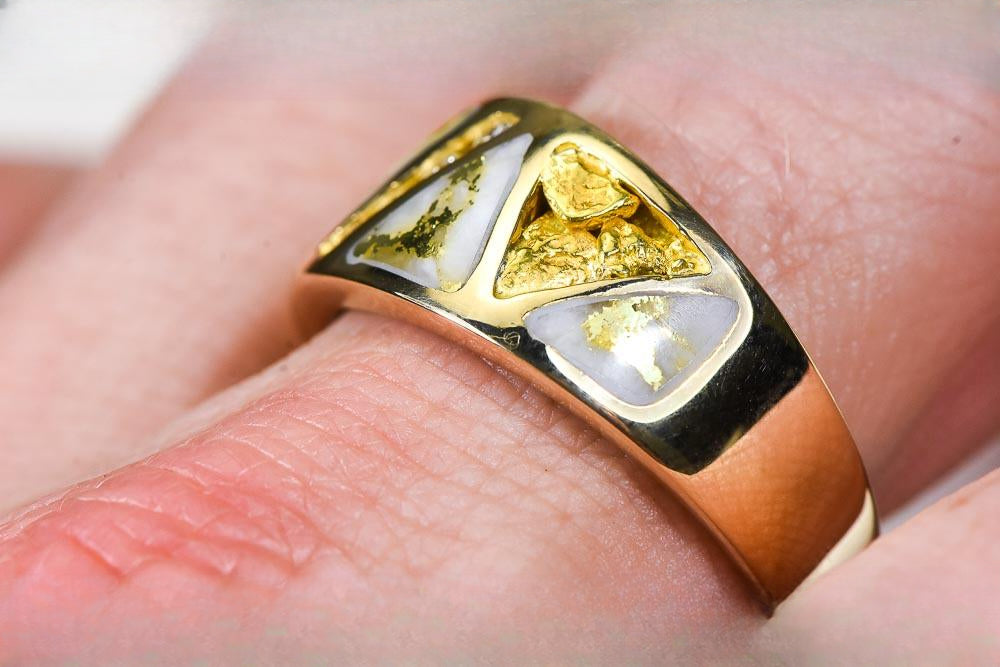 Gold Quartz Ring "Orocal" RM883D20NQ Genuine Hand Crafted Jewelry - 14K Gold Casting