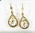 Gold Quartz Earrings "Orocal" EN630D60Q/LB Genuine Hand Crafted Jewelry - 14K Gold Casting