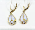 Gold Quartz Earrings "Orocal" EN1088DQ/LB Genuine Hand Crafted Jewelry - 14K Gold Casting