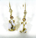 Gold Quartz Earrings "Orocal" E10*7Q/LB Genuine Hand Crafted Jewelry - 14K Gold Casting