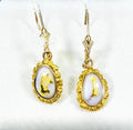 Gold Quartz Earrings "Orocal" EN708NQ/LB Genuine Hand Crafted Jewelry - 14K Gold Casting