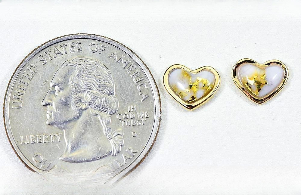 Gold Quartz Earrings "Orocal" EHE7Q Genuine Hand Crafted Jewelry - 14K Gold Casting