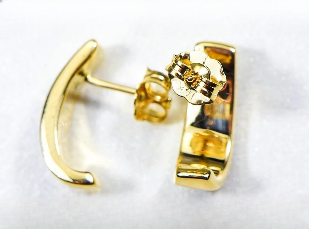 Gold Quartz Earrings "Orocal" EH41Q Genuine Hand Crafted Jewelry - 14K Gold Casting