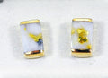 Gold Quartz Earrings "Orocal" EJ37Q Genuine Hand Crafted Jewelry - 14K Gold Casting